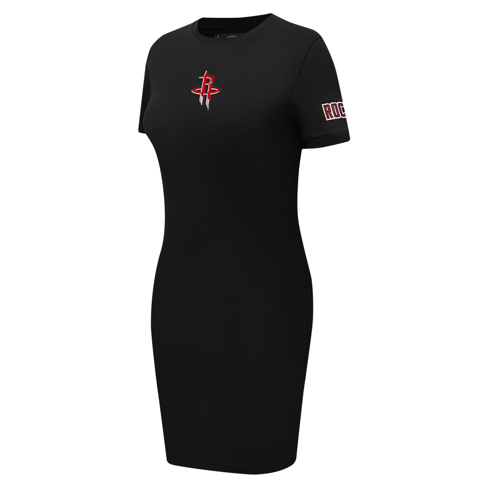NBA HOUSTON ROCKETS CLASSIC WOMEN'S BODYCON DRESS (BLACK)
