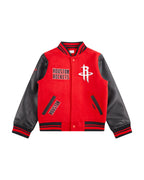 NBA HOUSTON ROCKETS RETRO CLASSIC BLOUSON COLLÉGIAL EN LAINE À BORDS CÔTELÉS POUR GARÇON JUNIOR (ROUGE/NOIR)