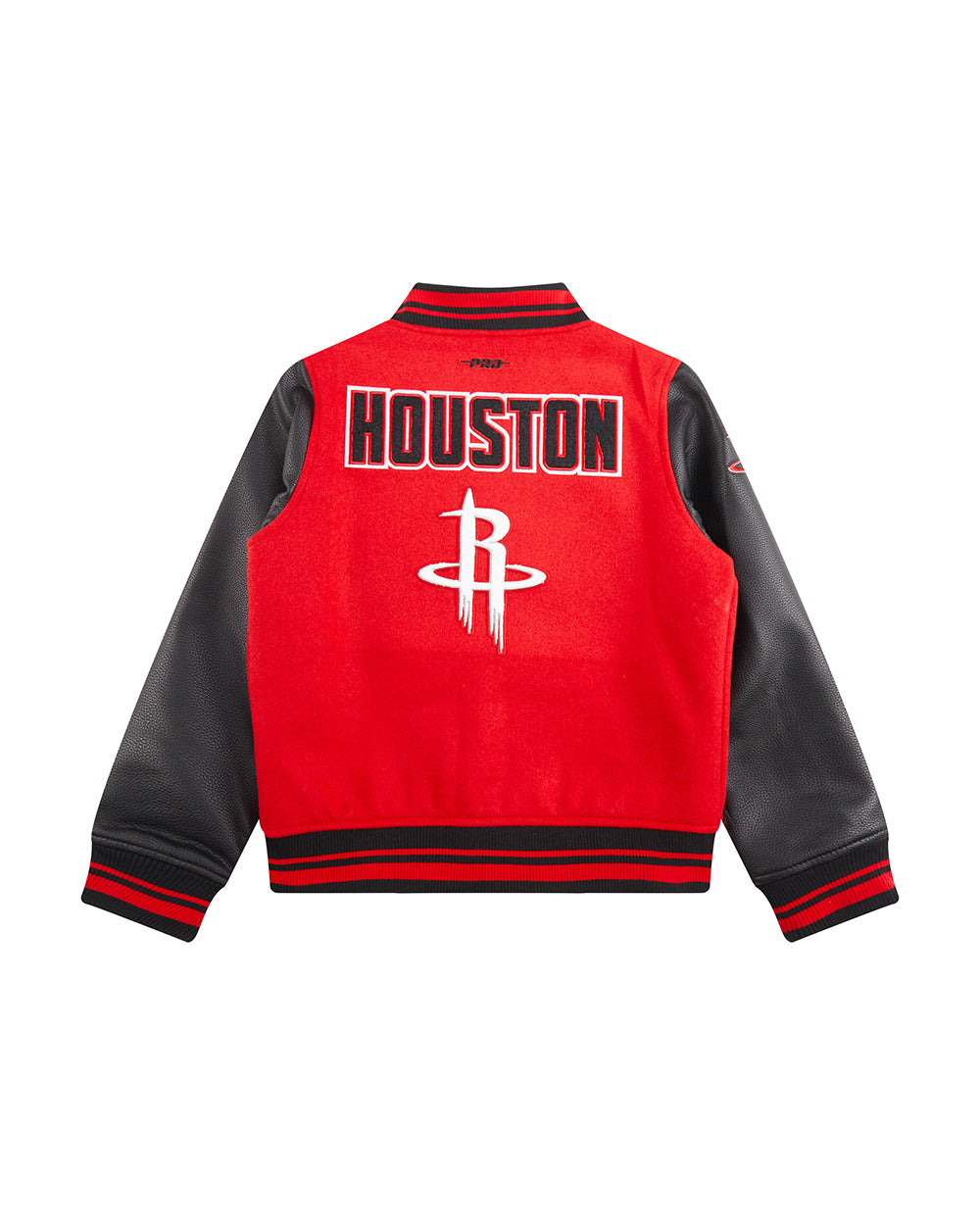 NBA HOUSTON ROCKETS RETRO CLASSIC BLOUSON COLLÉGIAL EN LAINE À BORDS CÔTELÉS POUR GARÇON JUNIOR (ROUGE/NOIR)