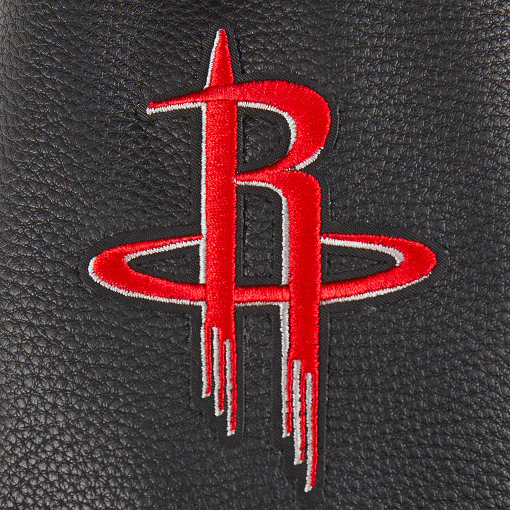 NBA HOUSTON ROCKETS RETRO CLASSIC BLOUSON COLLÉGIAL EN LAINE À BORDS CÔTELÉS POUR GARÇON JUNIOR (ROUGE/NOIR)