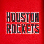 NBA HOUSTON ROCKETS RETRO CLASSIC BLOUSON COLLÉGIAL EN LAINE À BORDS CÔTELÉS POUR GARÇON JUNIOR (ROUGE/NOIR)