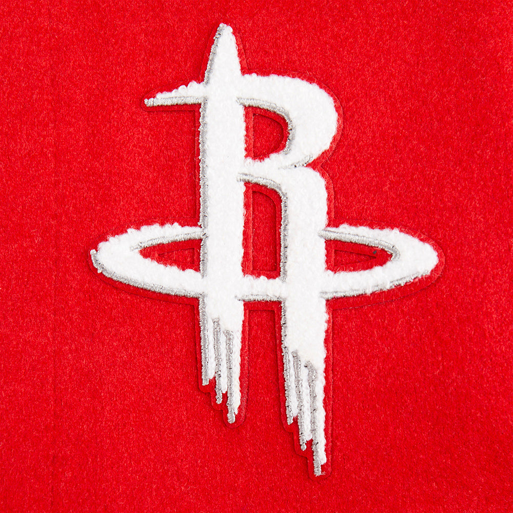 NBA HOUSTON ROCKETS RETRO CLASSIC BLOUSON COLLÉGIAL EN LAINE À BORDS CÔTELÉS POUR GARÇON JUNIOR (ROUGE/NOIR)