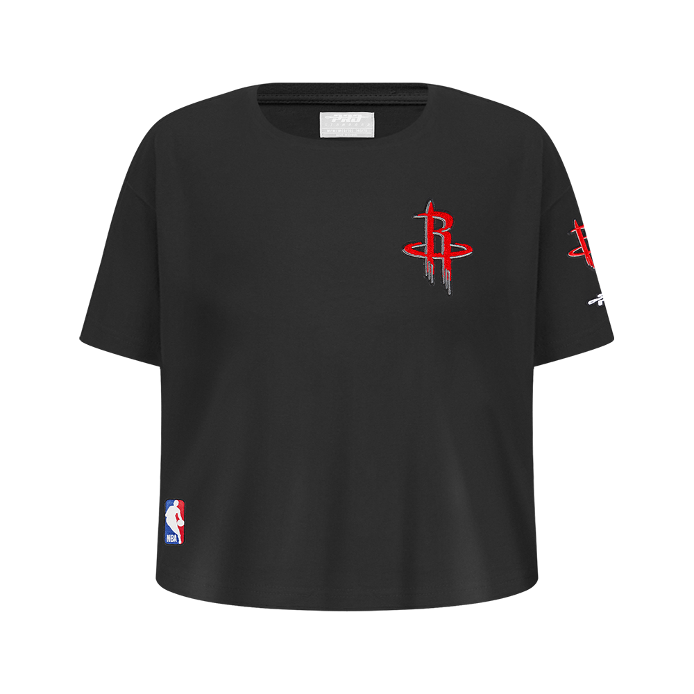 NBA HOUSTON ROCKETS CLASSIC T-SHIRT À COUPE CARRÉE À MANCHES COURTES POUR FILLE JUNIOR (NOIR)