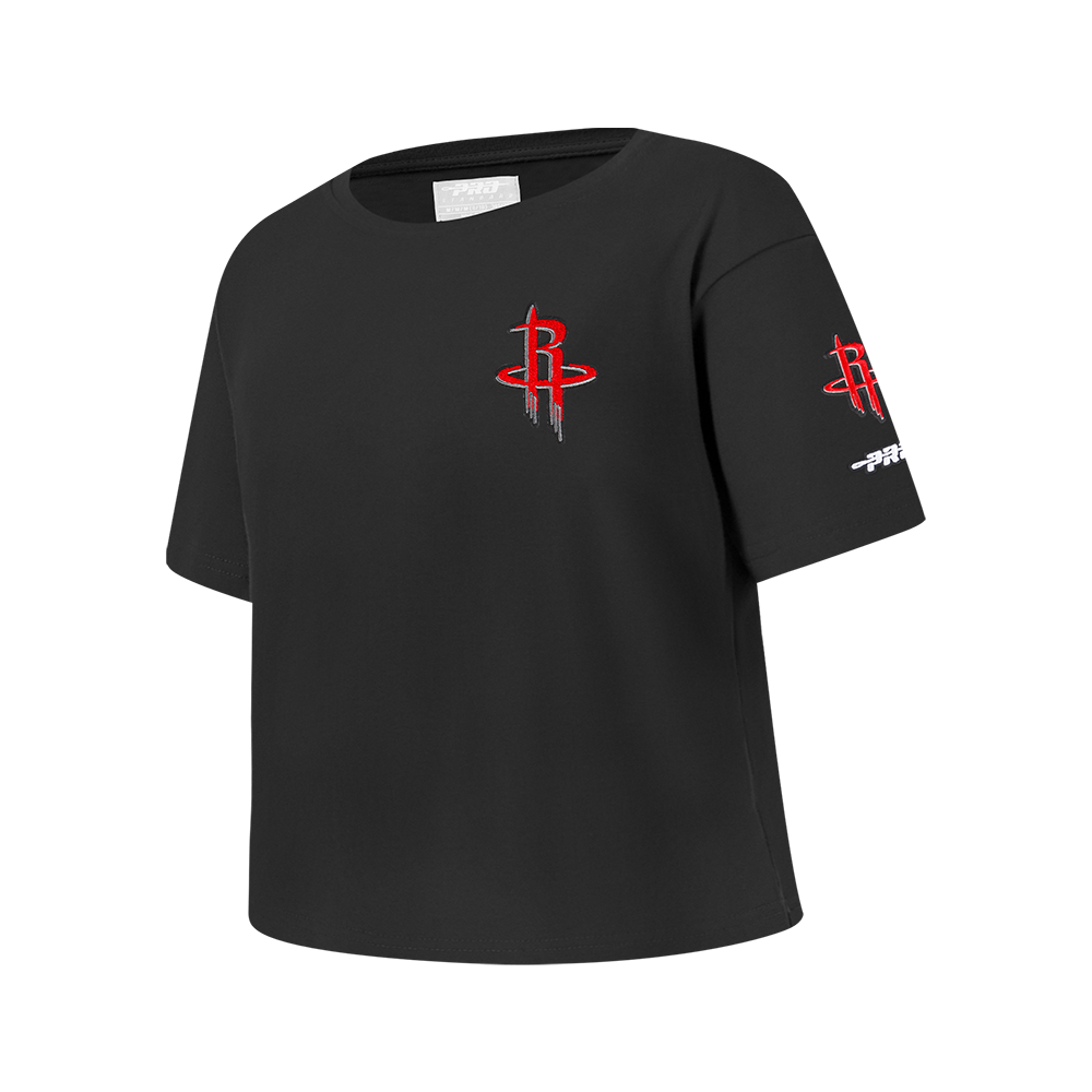 NBA HOUSTON ROCKETS CLASSIC T-SHIRT À COUPE CARRÉE À MANCHES COURTES POUR FILLE JUNIOR (NOIR)
