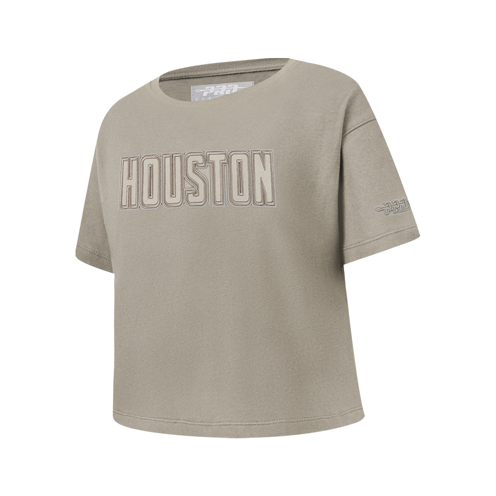 NBA HOUSTON ROCKETS NEUTRAL BIG GIRL'S SS BOXY TEE (TAUPE)