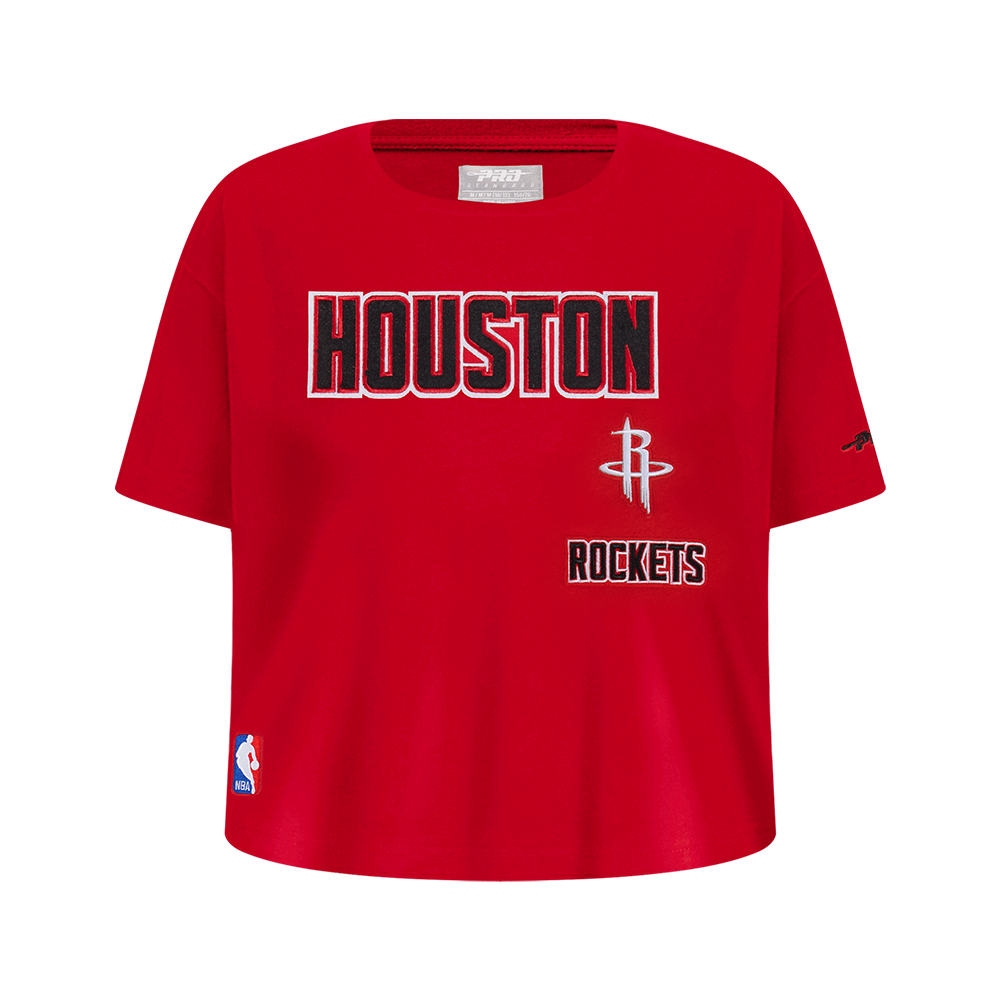 NBA HOUSTON ROCKETS RETRO CLASSIC T-SHIRT À COUPE CARRÉE À MANCHES COURTES POUR FILLE JUNIOR (ROUGE)