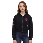 NBA HOUSTON ROCKETS CLASSIC BIG GIRL'S FLC FZ HOODIE (BLACK)