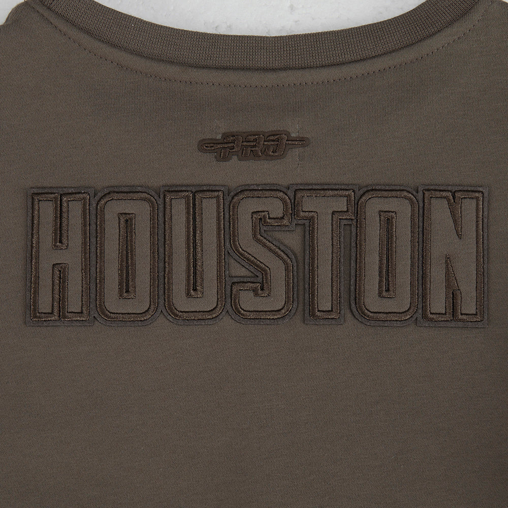 NBA HOUSTON ROCKETS NEUTRAL CHANDAIL À COL ROND EN MOLLETON POUR FILLE JUNIOR (TAUPE FONCÉ)