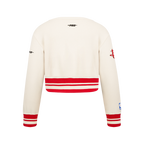 NBA HOUSTON ROCKETS RETRO CLASSIC BIG GIRL'S RIB FLC CREWNECK (EGGSHELL/ RED)