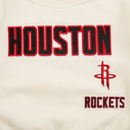 NBA HOUSTON ROCKETS RETRO CLASSIC BIG GIRL'S RIB FLC CREWNECK (EGGSHELL/ RED)