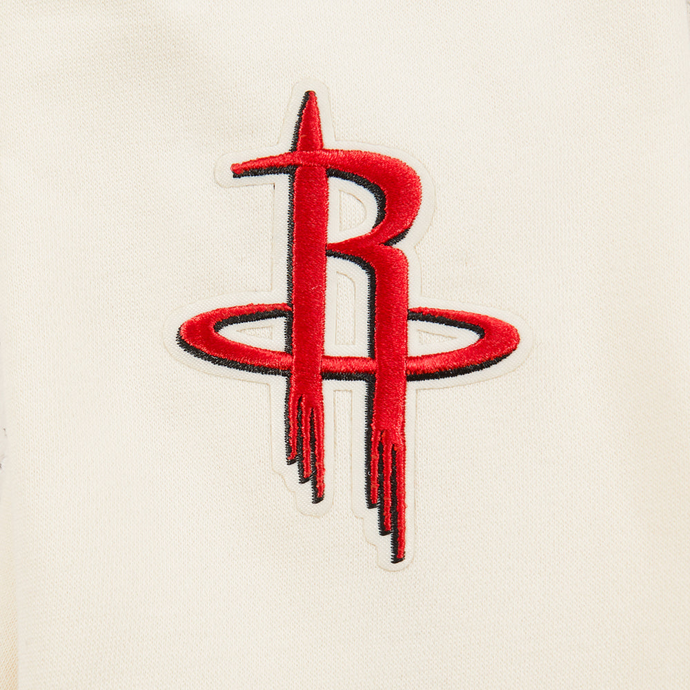 NBA HOUSTON ROCKETS RETRO CLASSIC BIG GIRL'S RIB FLC CREWNECK (EGGSHELL/ RED)