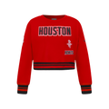 NBA HOUSTON ROCKETS RETRO CLASSIC CHANDAIL À COL ROND EN MOLLETON CÔTELÉ POUR FILLE JUNIOR (ROUGE/NOIR)