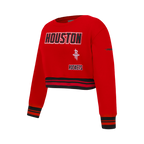 NBA HOUSTON ROCKETS RETRO CLASSIC CHANDAIL À COL ROND EN MOLLETON CÔTELÉ POUR FILLE JUNIOR (ROUGE/NOIR)
