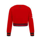 NBA HOUSTON ROCKETS RETRO CLASSIC CHANDAIL À COL ROND EN MOLLETON CÔTELÉ POUR FILLE JUNIOR (ROUGE/NOIR)