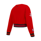 NBA HOUSTON ROCKETS RETRO CLASSIC CHANDAIL À COL ROND EN MOLLETON CÔTELÉ POUR FILLE JUNIOR (ROUGE/NOIR)