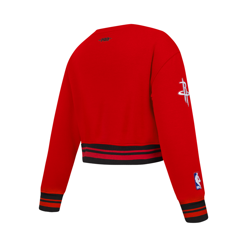 NBA HOUSTON ROCKETS RETRO CLASSIC CHANDAIL À COL ROND EN MOLLETON CÔTELÉ POUR FILLE JUNIOR (ROUGE/NOIR)
