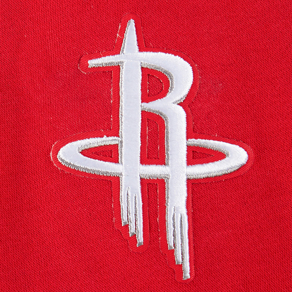 NBA HOUSTON ROCKETS RETRO CLASSIC CHANDAIL À COL ROND EN MOLLETON CÔTELÉ POUR FILLE JUNIOR (ROUGE/NOIR)