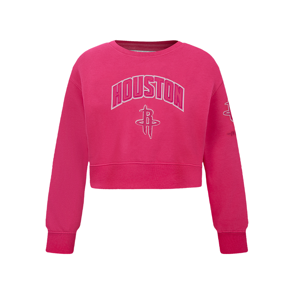NBA HOUSTON ROCKETS TRIPLE PINK BIG GIRL'S FLC CREWNECK (BEETROOT PURPLE)