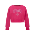 NBA HOUSTON ROCKETS TRIPLE PINK BIG GIRL'S FLC CREWNECK (BEETROOT PURPLE)