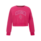 NBA HOUSTON ROCKETS TRIPLE PINK BIG GIRL'S FLC CREWNECK (BEETROOT PURPLE)
