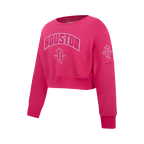 NBA HOUSTON ROCKETS TRIPLE PINK BIG GIRL'S FLC CREWNECK (BEETROOT PURPLE)