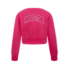 NBA HOUSTON ROCKETS TRIPLE PINK BIG GIRL'S FLC CREWNECK (BEETROOT PURPLE)