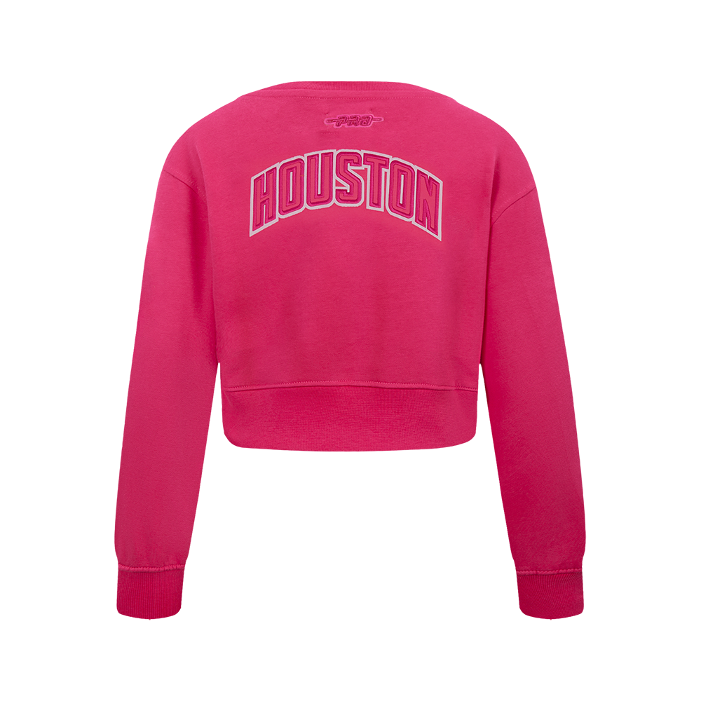 NBA HOUSTON ROCKETS TRIPLE PINK BIG GIRL'S FLC CREWNECK (BEETROOT PURPLE)