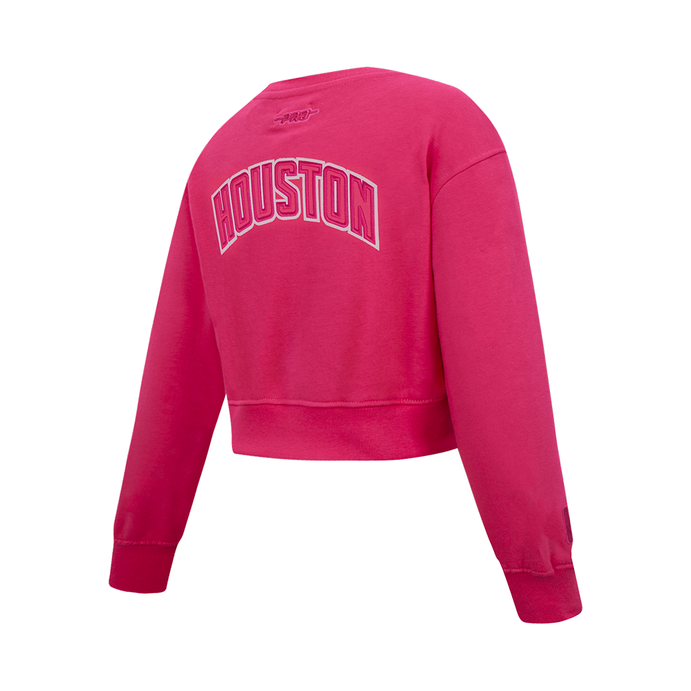 NBA HOUSTON ROCKETS TRIPLE PINK BIG GIRL'S FLC CREWNECK (BEETROOT PURPLE)