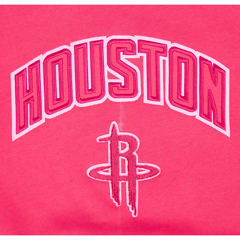 NBA HOUSTON ROCKETS TRIPLE PINK BIG GIRL'S FLC CREWNECK (BEETROOT PURPLE)