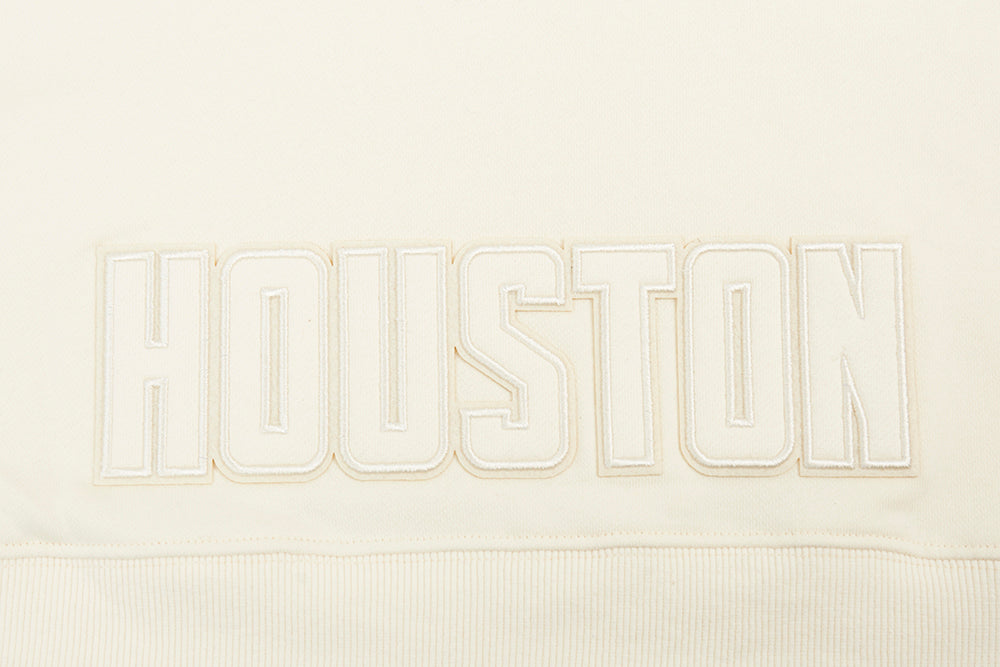 NBA HOUSTON ROCKETS NEUTRAL WOMEN'S CROPPED PULLOVER HOODIE (EGGSHELL)