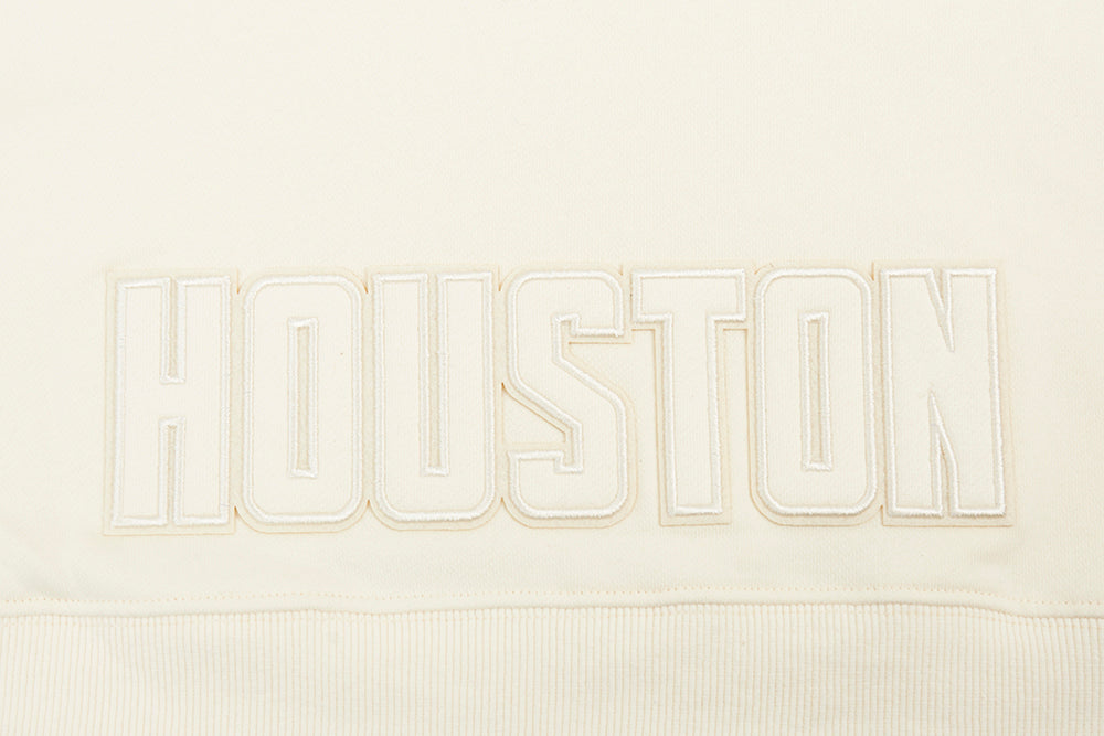 NBA HOUSTON ROCKETS NEUTRAL WOMEN'S CROPPED PULLOVER HOODIE (EGGSHELL)