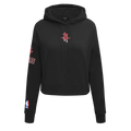 NBA HOUSTON ROCKETS CLASSIC CHANDAIL À CAPUCHON COURT EN MOLLETON POUR FEMME (NOIR)