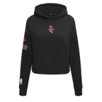 NBA HOUSTON ROCKETS CLASSIC CHANDAIL À CAPUCHON COURT EN MOLLETON POUR FEMME (NOIR)