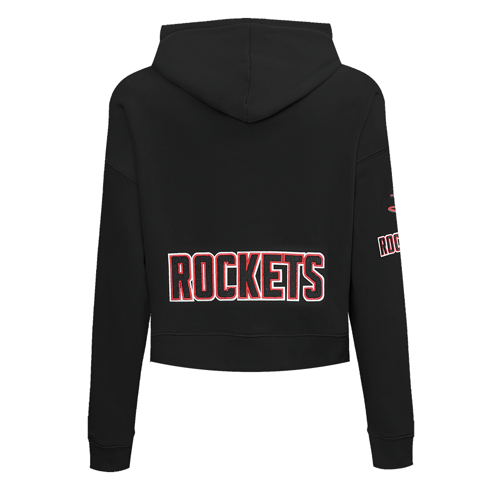 NBA HOUSTON ROCKETS CLASSIC CHANDAIL À CAPUCHON COURT EN MOLLETON POUR FEMME (NOIR)
