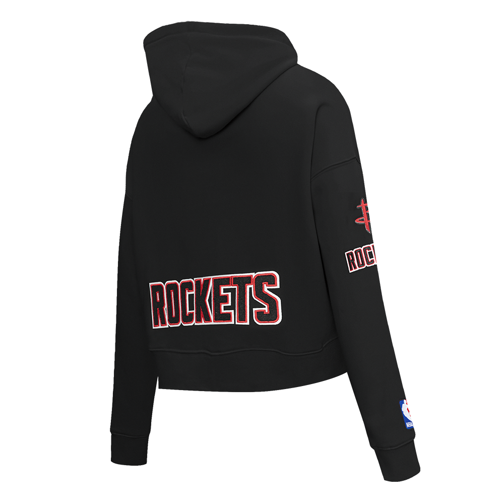 NBA HOUSTON ROCKETS CLASSIC CHANDAIL À CAPUCHON COURT EN MOLLETON POUR FEMME (NOIR)