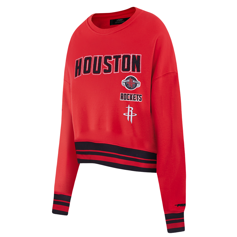 NBA HOUSTON ROCKETS RETRO CLASSIC WOMEN'S CREWNECK (RED/BLACK)