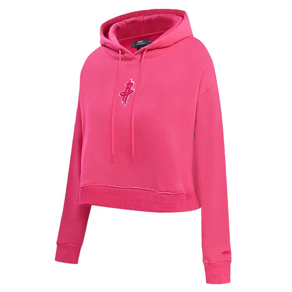 NBA HOUSTON ROCKETS TRIPLE PINK WOMEN'S FLC CROPPED PO HOODIE (BEETROOT PURPLE)