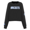 NBA HOUSTON ROCKETS VARSITY BLUES WOMEN'S CREWNECK (BLACK)