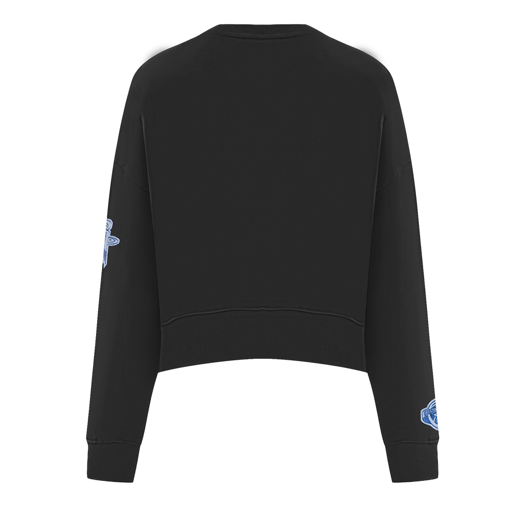 NBA HOUSTON ROCKETS VARSITY BLUES WOMEN'S CREWNECK (BLACK)