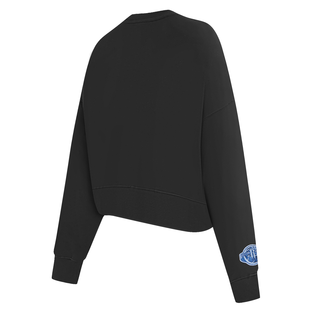 NBA HOUSTON ROCKETS VARSITY BLUES WOMEN'S CREWNECK (BLACK)