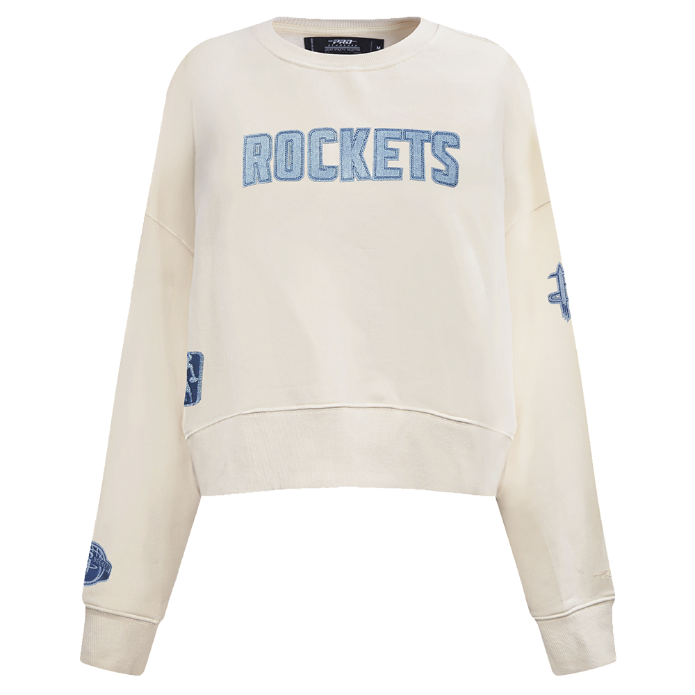 NBA HOUSTON ROCKETS VARSITY BLUES WOMEN'S CREWNECK (LINEN)