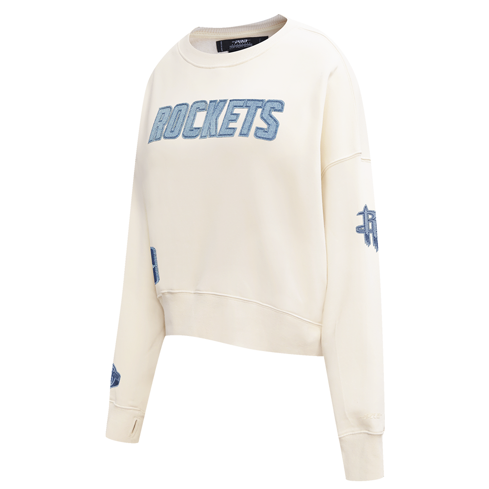 NBA HOUSTON ROCKETS VARSITY BLUES WOMEN'S CREWNECK (LINEN)