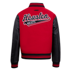 NBA HOUSTON ROCKETS SCRIPT TAIL BLOUSON COLLÉGIAL EN LAINE POUR FEMME (ROUGE/NOIR)