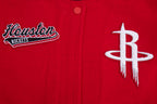NBA HOUSTON ROCKETS SCRIPT TAIL BLOUSON COLLÉGIAL EN LAINE POUR FEMME (ROUGE/NOIR)