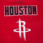 NBA HOUSTON ROCKETS RETRO CLASSIC BLOUSON COLLÉGIAL EN LAINE À BORDS CÔTELÉS POUR FEMME (ROUGE/NOIR)