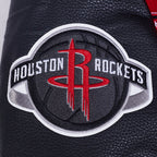 NBA HOUSTON ROCKETS RETRO CLASSIC BLOUSON COLLÉGIAL EN LAINE À BORDS CÔTELÉS POUR FEMME (ROUGE/NOIR)