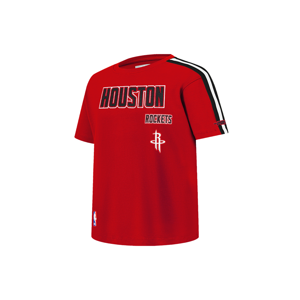 NBA HOUSTON ROCKETS RETRO CLASSIC LITTLE BOYS SHORT SLEEVE TAPING TEE (RED/BLACK)