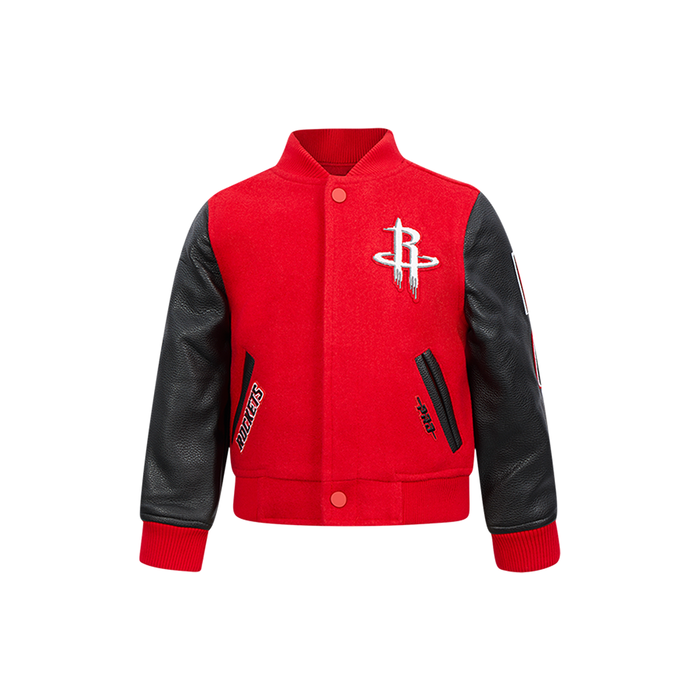 NBA HOUSTON ROCKETS CLASSIC LITTLE BOY'S WOOL VARSITY JACKET (RED/BLACK)