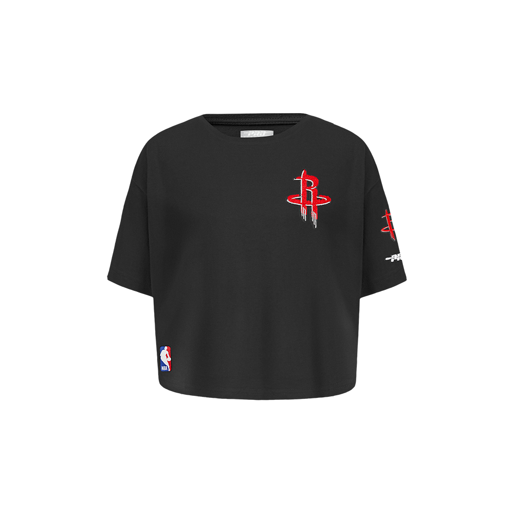 NBA HOUSTON ROCKETS CLASSIC LITTLE GIRL'S SHORT SLEEVE BOXY TEE (BLACK)