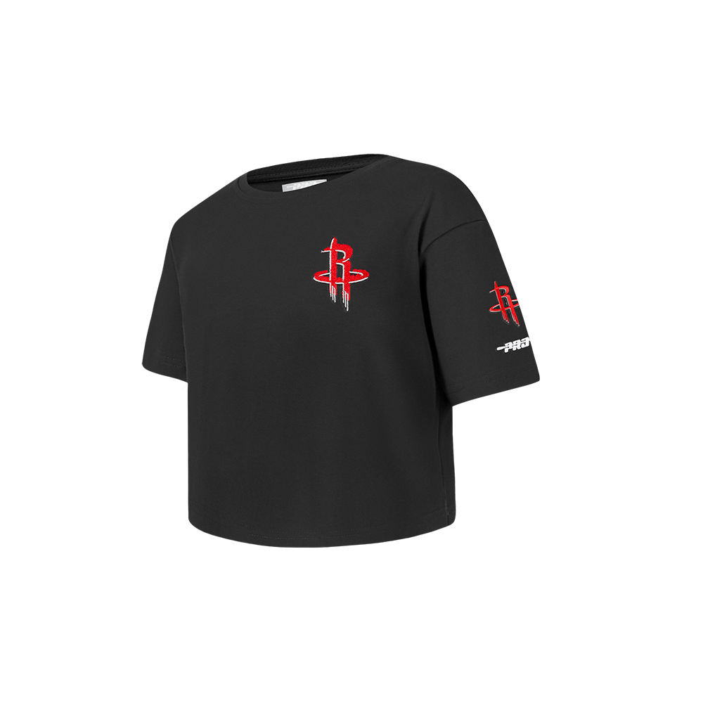 NBA HOUSTON ROCKETS CLASSIC LITTLE GIRL'S SHORT SLEEVE BOXY TEE (BLACK)